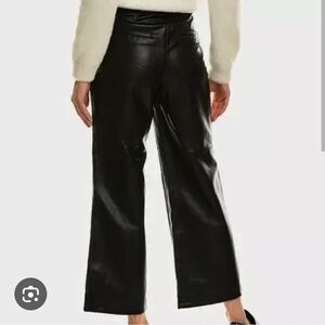 Bagatelle Black Faux Leather Cropped Flare Pants Size M